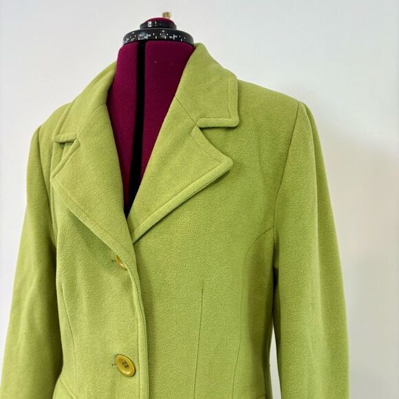 Nicole Wool Cashmere Single Breast Mid Length Clat in Green sz M - Picture 4 of 13